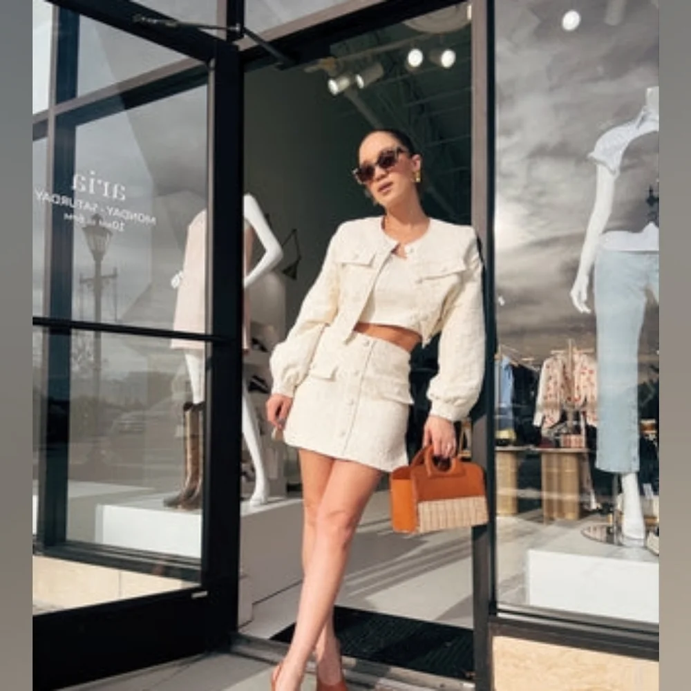 NEW Amanda Uprichard - Off-white Bello Jacket in Muslin | Size Medium - Picture 15 of 16